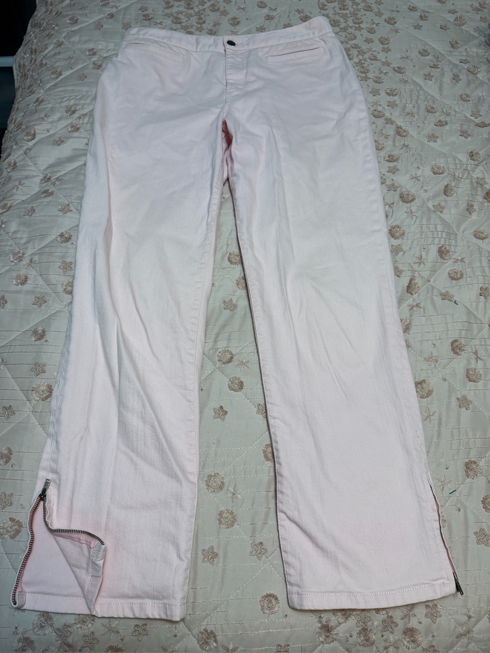 Lauren Jeans Co. Ralph Lauren Pink Straight Leg Ankle Zip Pants Size 10